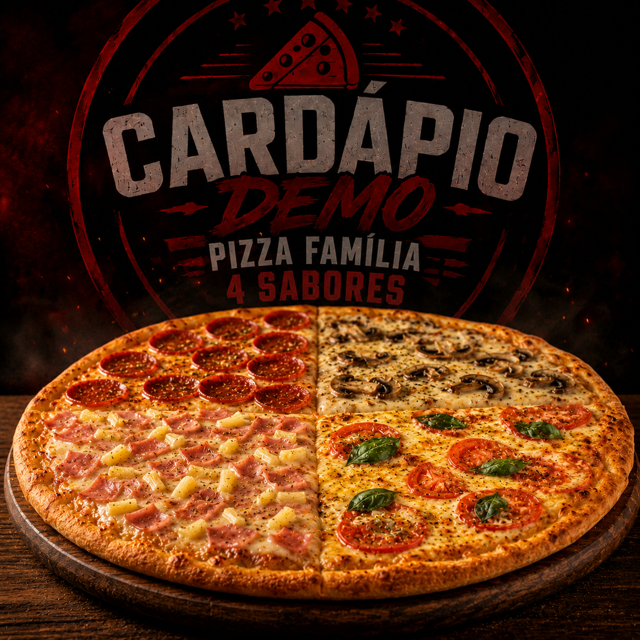 Pizza Família 4 Sabores